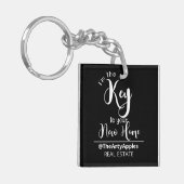 Ik ben de sleutel tot je nieuwe huismakelaar tot sleutelhanger (Voorkant Links)