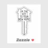 Ik ben de sleutel van je nieuwe huis, makelaar sticker (Vel)