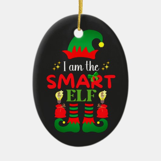 Ik ben de slimme elf keramisch ornament (Voorkant)