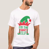 Ik ben de slimme Elf Kersttijd Elf T-shirt (Voorkant)