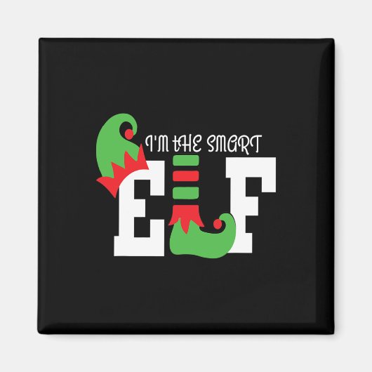 Ik ben de Smart Elf Matching Family Kerstgrappy Magneet (Voorkant)
