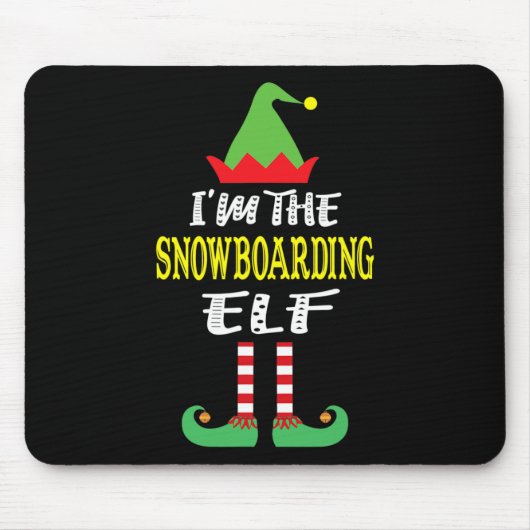 Ik ben de Snowboarden Elf Matching Family Group CH Muismat (Voorkant)