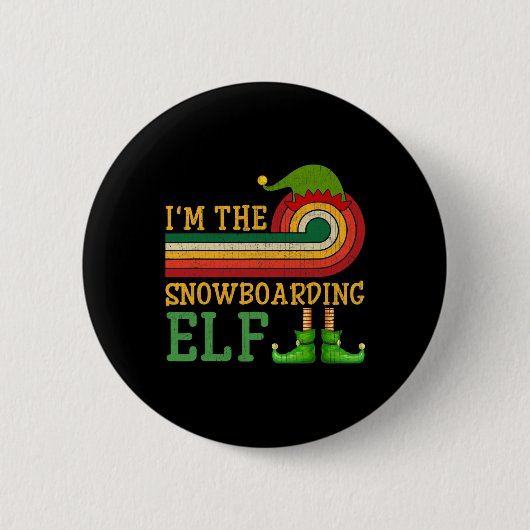 Ik ben de Snowboarding Elf Matching Group kerstfee Ronde Button 5,7 Cm (Voorkant)