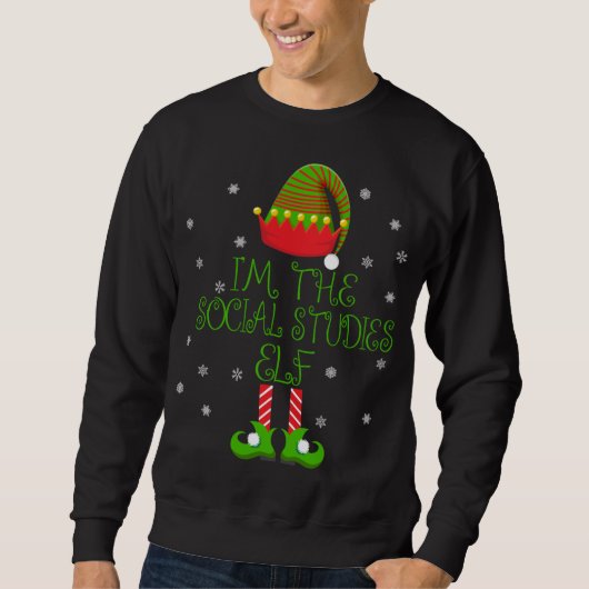 Ik ben de Sociale Studies Elf Funny Teacher Xmas Trui (Voorkant)