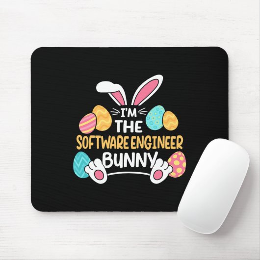 Ik ben de software engineer Bunny Developer Pasen  Muismat (Met muis)