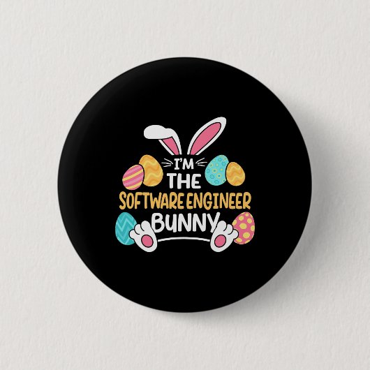 Ik ben de software engineer Bunny ontwikkelaar Pas Ronde Button 5,7 Cm (Voorkant)