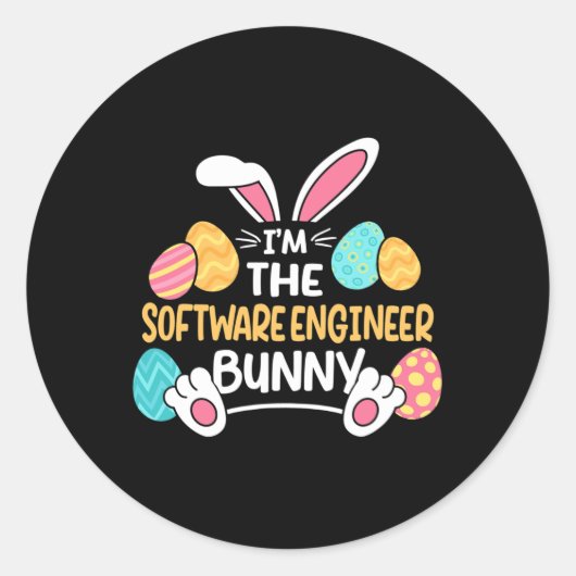 Ik ben de software engineer Bunny ontwikkelaar Pas Ronde Sticker (Voorkant)