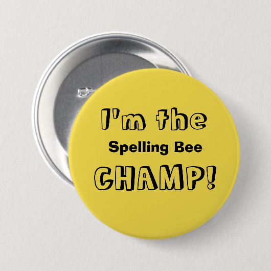 Ik ben de Spelling Bee Champ Button (Voorkant /achterkant)