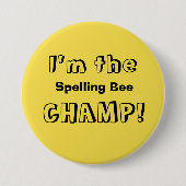 Ik ben de Spelling Bee Champ Button (Voorkant)