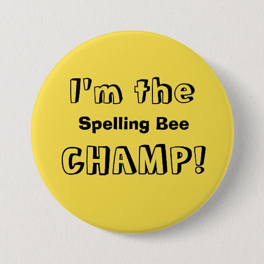 Ik ben de Spelling Bee Champ Button (Voorkant)