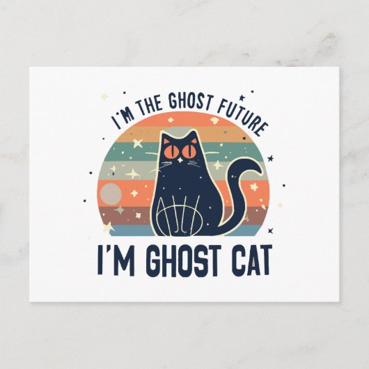 IK BEN DE SPOOKTOEKOMST, SPOOKKAT FEESTDAGENKAART (Voorkant)