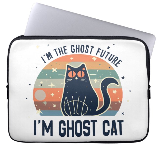 IK BEN DE SPOOKTOEKOMST, SPOOKKAT  LAPTOP SLEEVE (Voorkant)