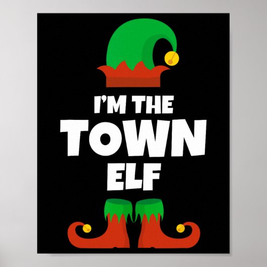 Ik ben de stad elf familie pyjama kerst grappig poster (Voorkant)