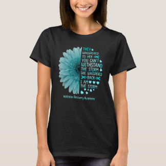 Ik ben de storm Addiction Recovery Warrior Blauwgr T-shirt