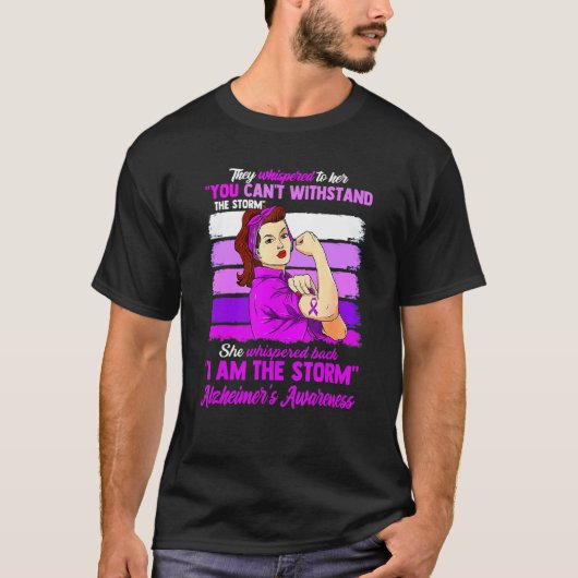 Ik ben de Storm Alzheimer Bewuster Vrouwen T-shirt (Voorkant)