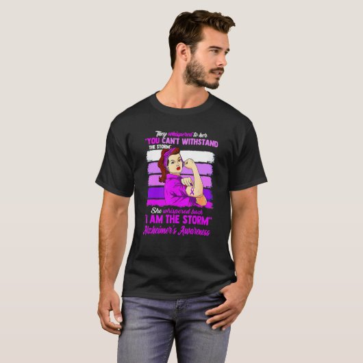 Ik ben de Storm Alzheimer Bewuster Vrouwen T-shirt (Voorkant volledig)