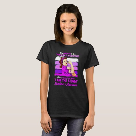 Ik ben de Storm Alzheimer Bewuster Vrouwen T-shirt (Voorkant volledig)