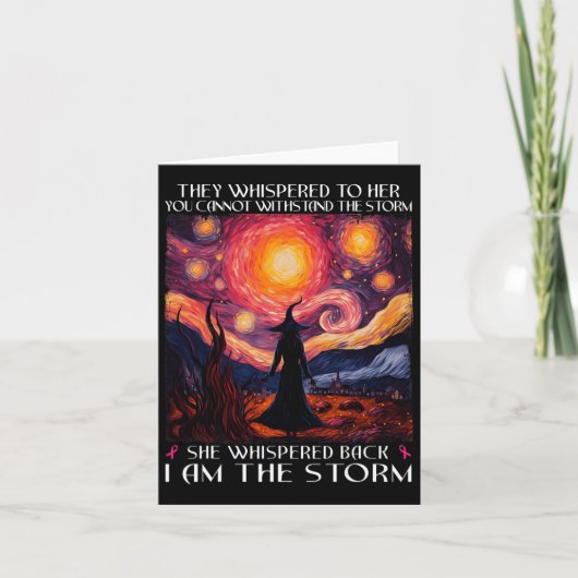 Ik ben de Storm borstkankerheks Halloween Starry Kaart (Voorkant)