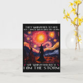 Ik ben de Storm borstkankerheks Halloween Starry Kaart (Gele Bloem)