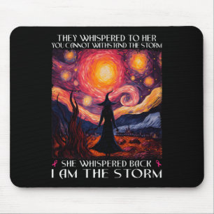 Ik ben de Storm borstkankerheks Halloween Starry Muismat