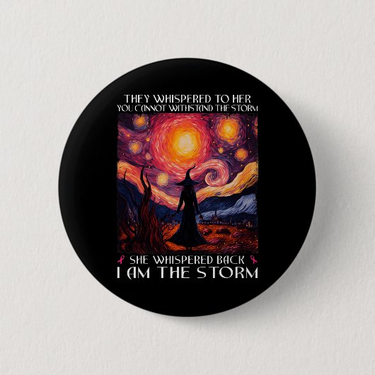 Ik ben de Storm borstkankerheks Halloween Starry Ronde Button 5,7 Cm (Voorkant)