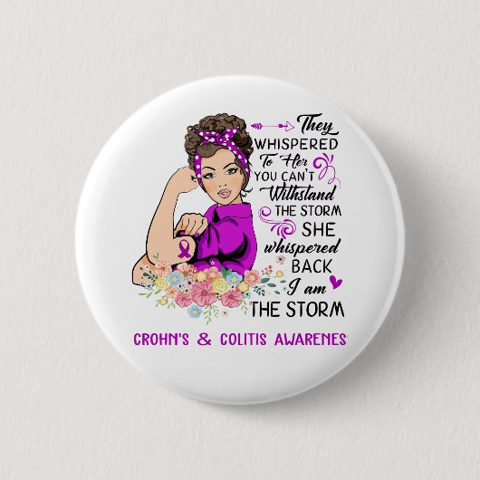 Ik ben de Storm CROHN'S & COLITIS Awareness Ronde Button 5,7 Cm (Voorkant)