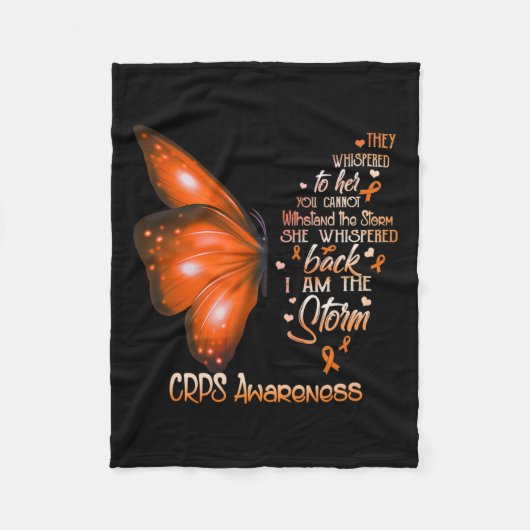 Ik ben de Storm CRPS Awareness Butterfly Fleece Deken (Voorkant)