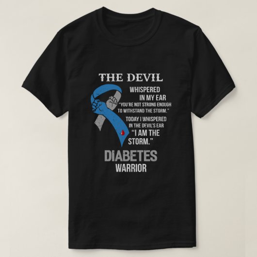 Ik ben de Storm die diabetes steunt  T-shirt (Design voorkant)
