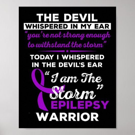 Ik ben de Storm Epilepsie Krijger Poster (Voorkant)