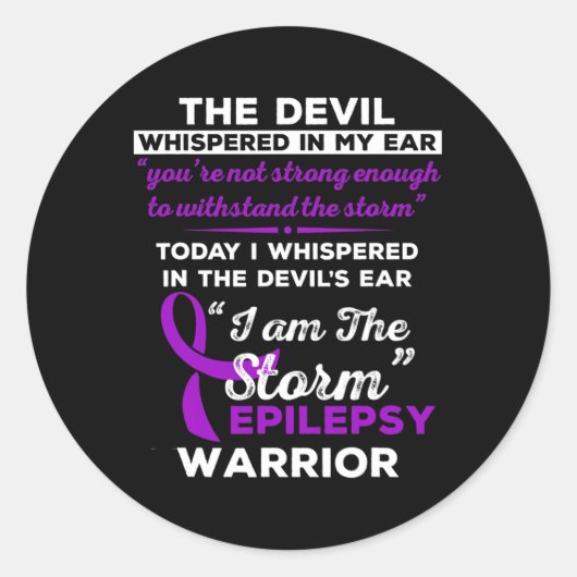 Ik ben de Storm Epilepsy Warrior Ronde Sticker (Voorkant)