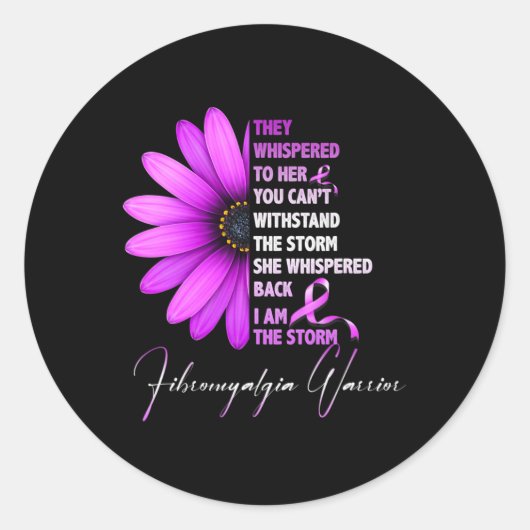 Ik ben de Storm Fibromyalgia Warrior 3 Ronde Sticker (Voorkant)