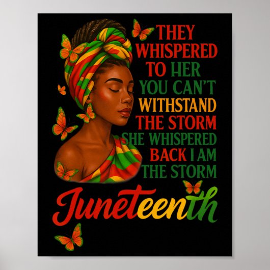 Ik Ben De Storm Juneteenth Afro Zwarte Vrouwen Ges Poster (Voorkant)