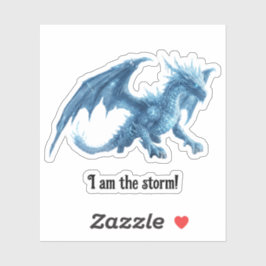 Ik Ben De Storm Krachtige Blauwe IJsdraak Sticker