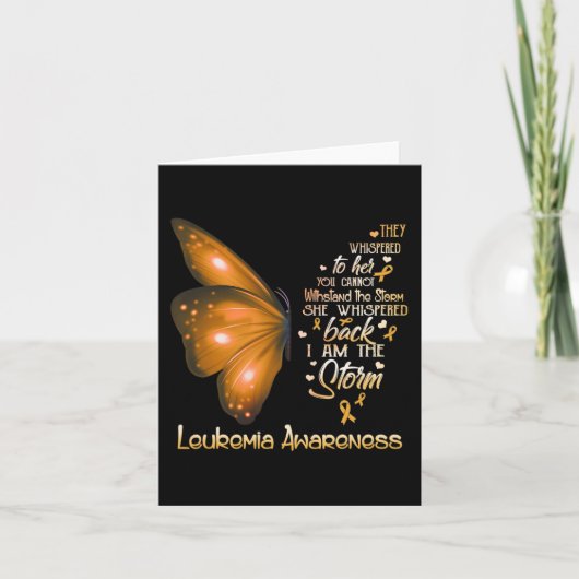 Ik ben de storm Leukemie Bewustzijn Vlinder Kaart (Voorkant)