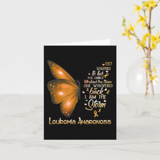 Ik ben de storm Leukemie Bewustzijn Vlinder Kaart (Gele Bloem)