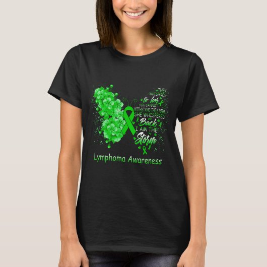 Ik ben de Storm lymfoom bewustzijn vlinder T-shirt (Voorkant)