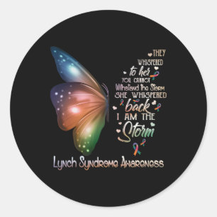 Ik ben de Storm Lynch Syndrome Awareness Butterfly Ronde Sticker