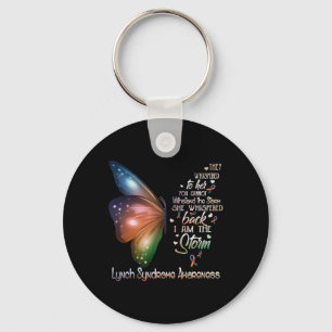 Ik ben de Storm Lynch Syndrome Awareness Butterfly Sleutelhanger