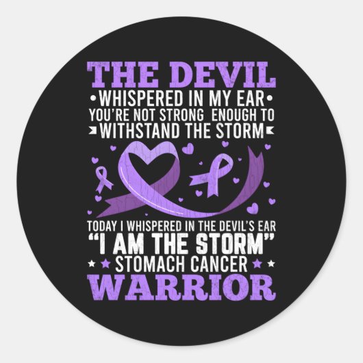 Ik ben de Storm Maagkanker Awareness Maand Ronde Sticker (Voorkant)