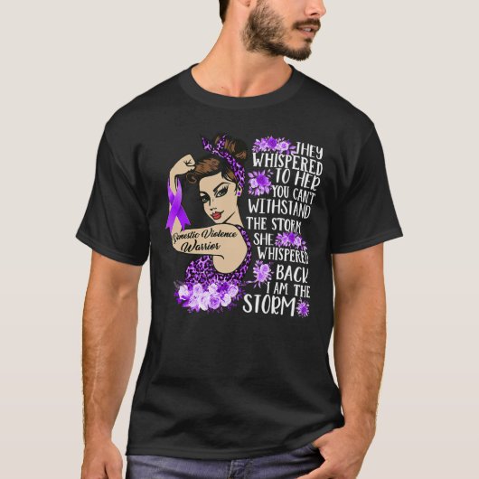 Ik ben de Storm Paarse huiselijk geweld. T-shirt (Voorkant)