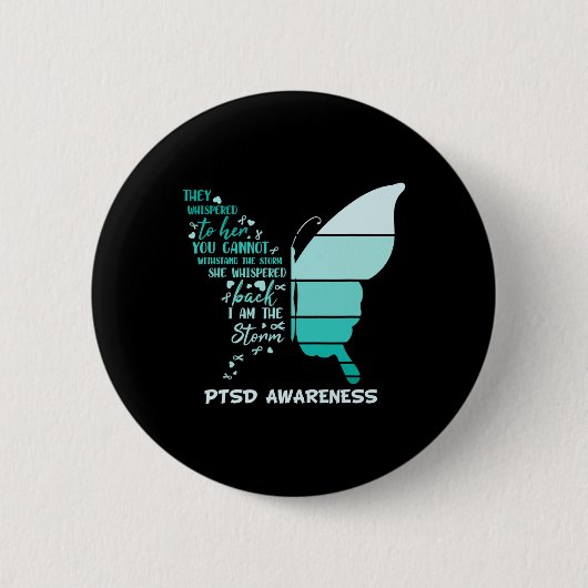 Ik Ben De Storm Ptsd Stress Bewustzijnslint Boterb Ronde Button 5,7 Cm (Voorkant)