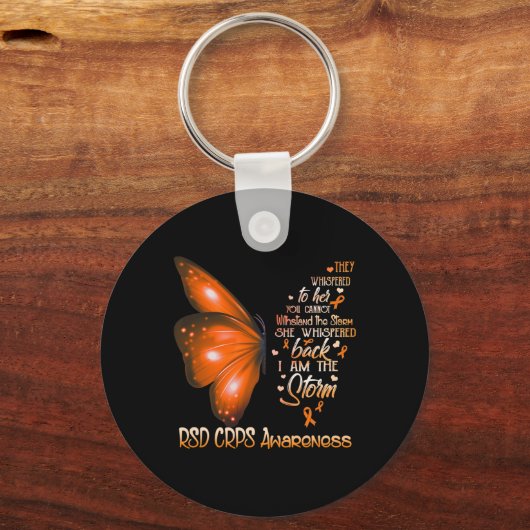 Ik ben de storm RSD CRPS Awareness Butterfly Sleutelhanger (Voorkant)