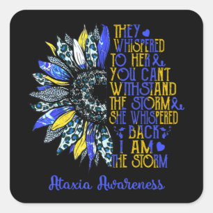 Ik ben de Storm Sunflower Leopard Ataxia Warrior S Vierkante Sticker