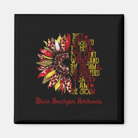 Ik ben de Storm Sunflower Leopard Brain Aneurysm W Magneet (Voorkant)