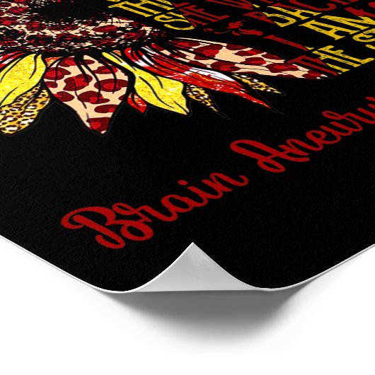 Ik ben de Storm Sunflower Leopard Brain Aneurysm W Poster (Hoek)