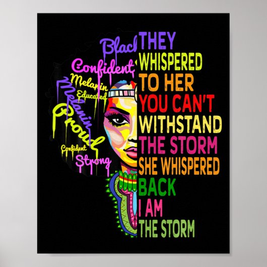 ik ben de storm vrouwen juneteenth zwarte geschied poster (Voorkant)