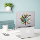 Ik Ben De Storm Zonnebloem Inspirerend  Sticker (Laptop op bureau)