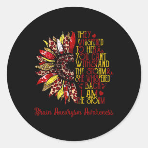 Ik Ben De Storm Zonnebloem Luipaard Hersenaneurysm Ronde Sticker