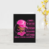 Ik ben de Storm zwarte vrouwen borstkankeroverleve Kaart (Gele Bloem)