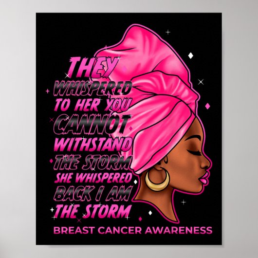 Ik ben de Storm zwarte vrouwen borstkankeroverleve Poster (Voorkant)